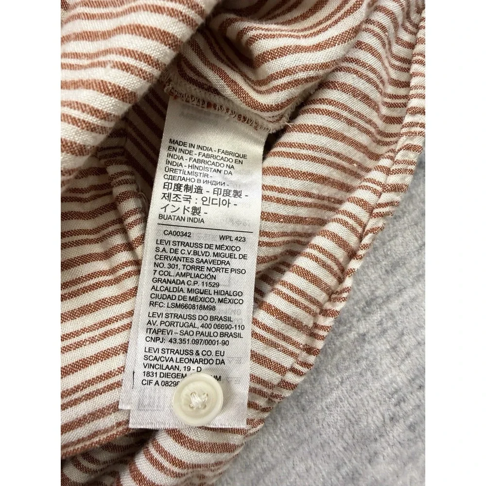 Levi's Women's Aiden Short Sleeve Button Front Shirt Sz Sm Boxy Lagenlook Boho